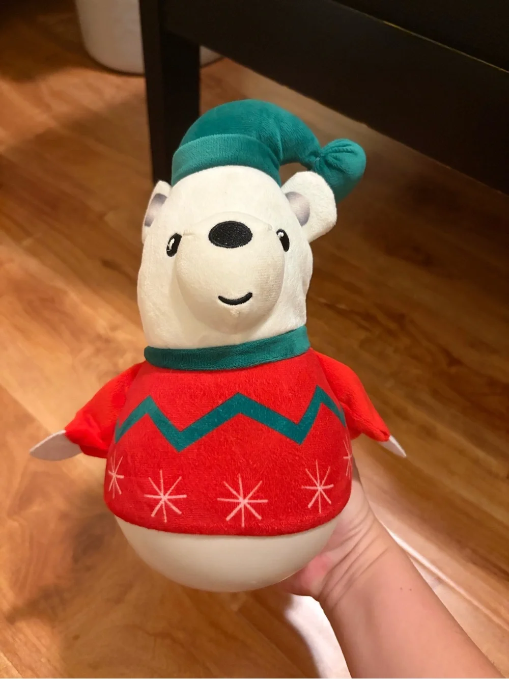 Plush Holiday Polar Bear Dog Toy - Moves